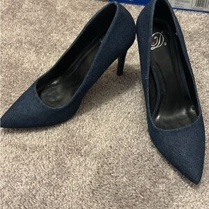 Women's Denim Pointed-Toe Stiletto Pumps
